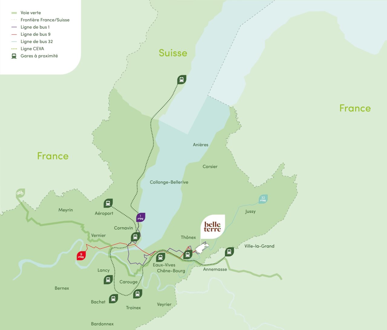 Plan localisation mobilité douce Belle-Terre