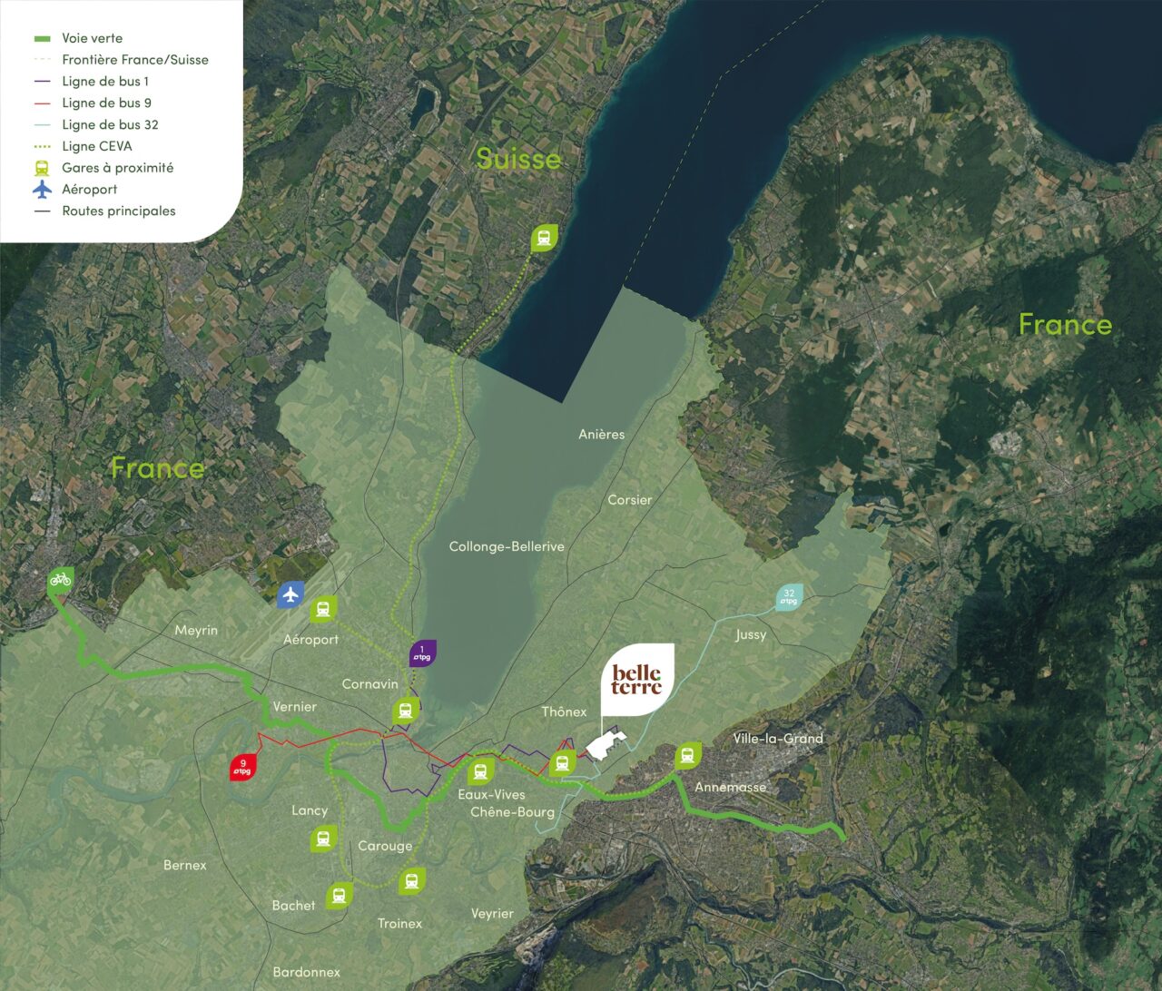 Plan localisation satellite Belle-Terre
